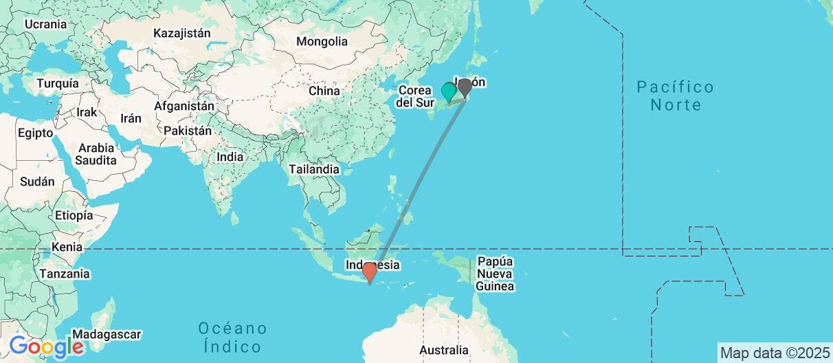 Map of Dos mundos, un viaje: Japón y Bali
