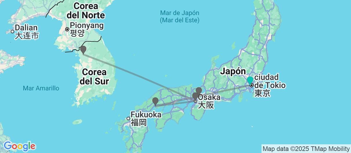 Map of De Fuji a Seúl: Un viaje autoguiado